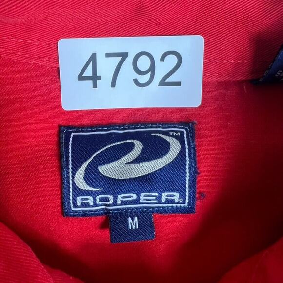 Roper Shirt Mens Medium Red Button Pearl Snap Western Long Sleeve - Picture 7 of 8